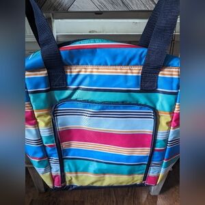 Thirty-One Vista Stripe Thermal Blue Red Yellow Stripes